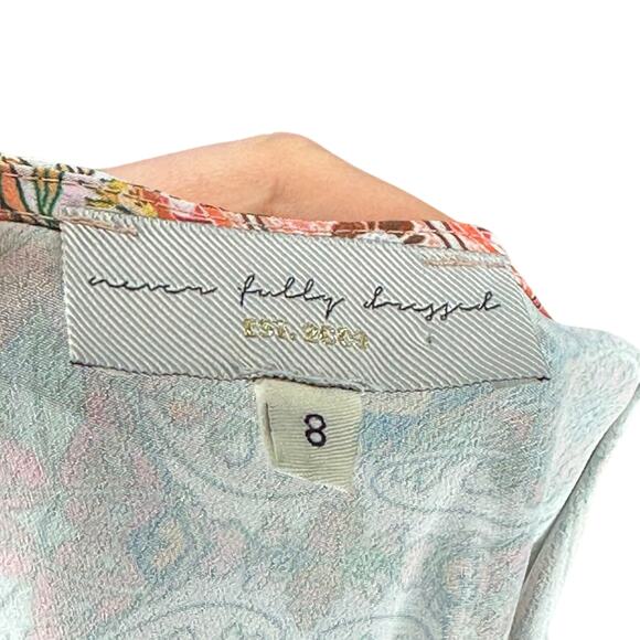 NEVER FULLY DRESSED Hope Mini Dress Colorful Boho Short V-Neck UK Size 8 US S - Picture 4 of 5